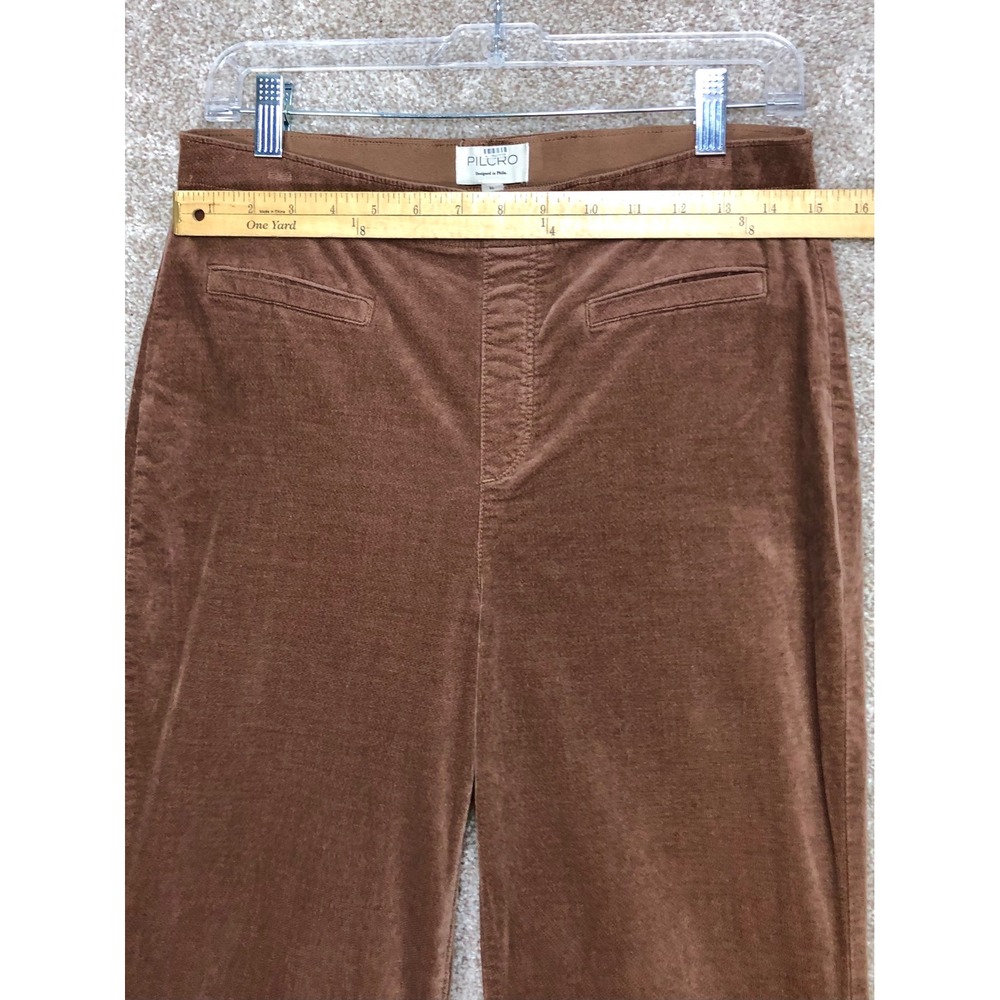 Pilcro High Rise Velvet Retro Flare Pants Women 30 Brown Stretch Bell Bottom 70s - Picture 5 of 8
